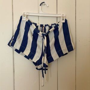 Free People Navy and White High Waist Shorts